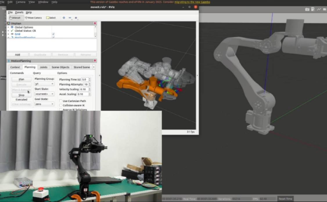 MoveIt and Gazebo co-simulation